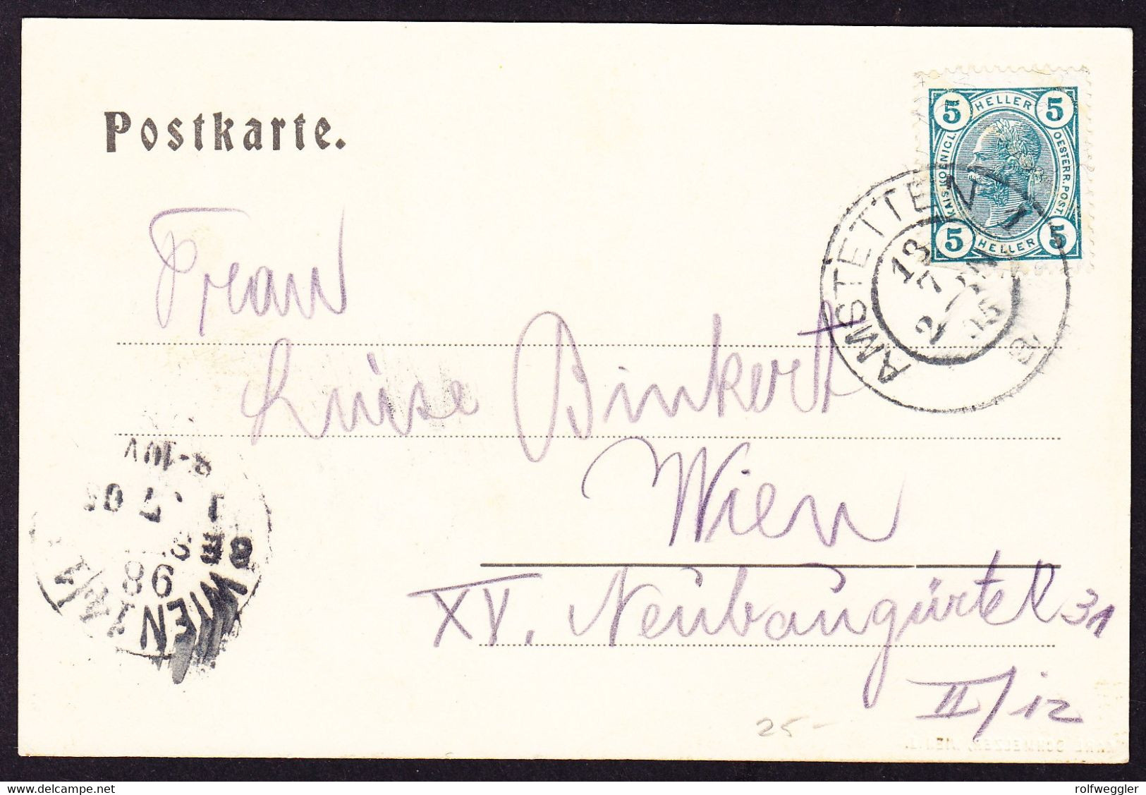 1905 Stempel AMSTETTEN Auf AK: Bahnhof Gstatterboden. - Amstetten