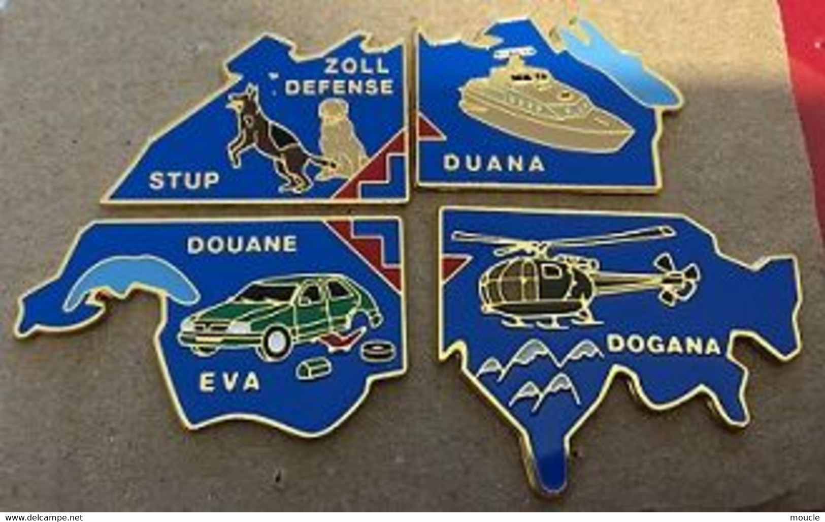 DOUANE - ZOLL DEFENSE - DUANA - DOGANA - SVIZZERA - SCHWEIZ - SUISSE -  CHIEN - BATEAU - HELICOPTERE - PUZZLE - (30) - Policia