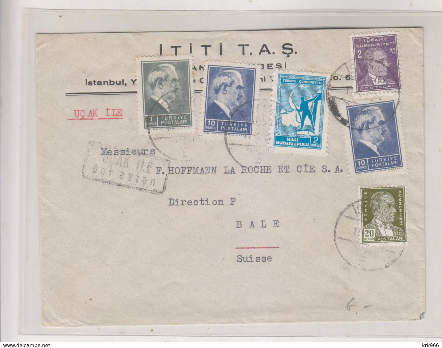 TURKEY ISTANBUL Airmail Cover To Switzerland - Briefe U. Dokumente