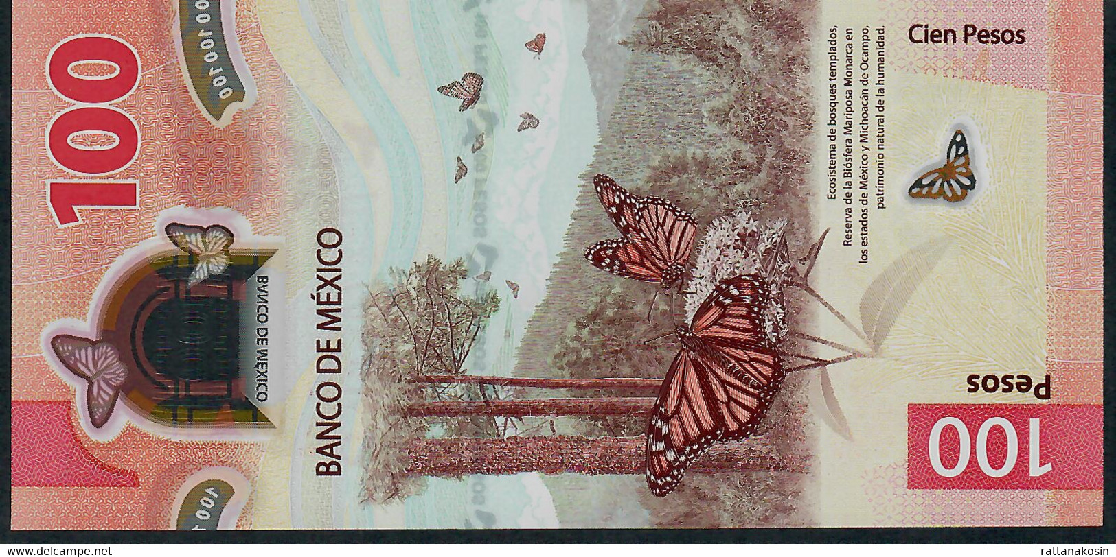 MEXICO NLP (B715a)   100 PESOS  8 May 2020  Serie AA FIRST DATE FIRST   Signature 12  Very Discret Vertical Fold AU-UNC. - Mexique