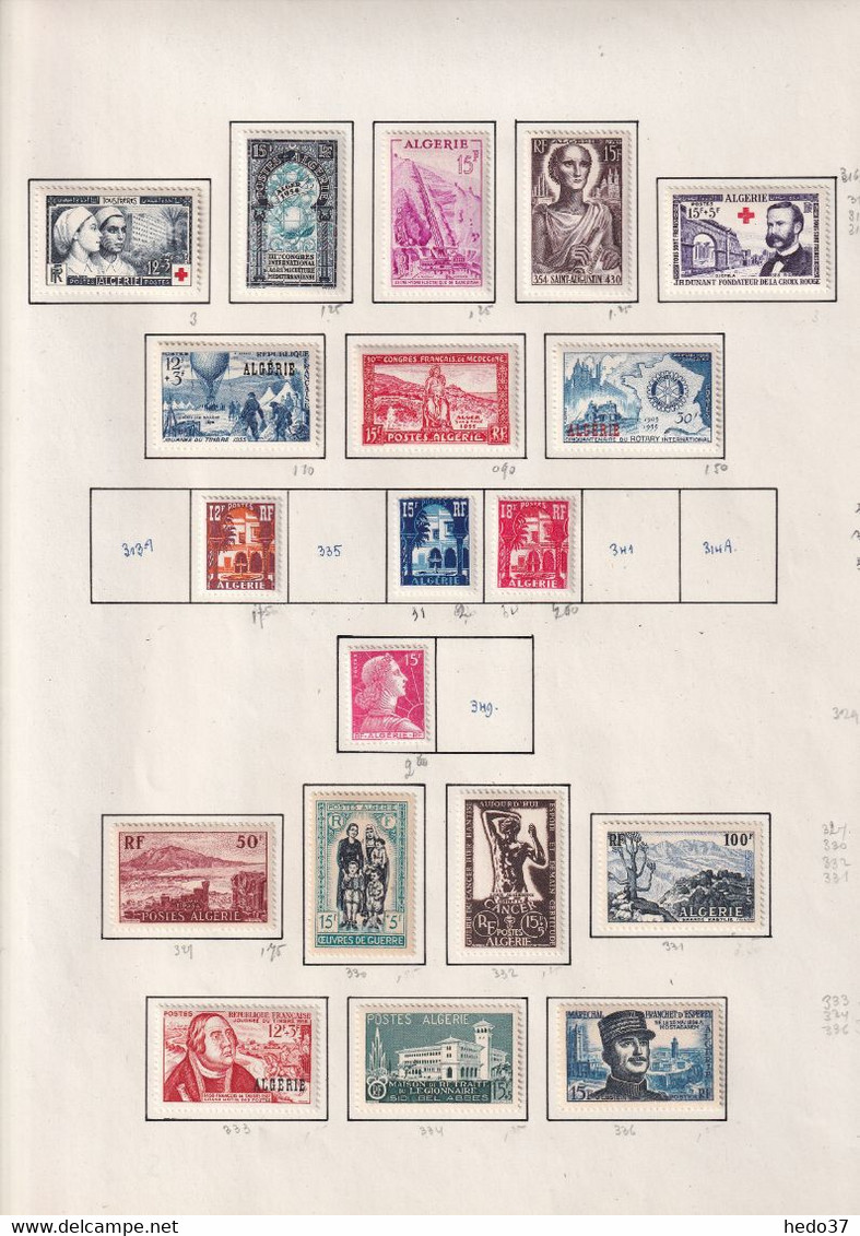 Algérie - Collection Vendue Page Par Page - Neuf * Avec Charnière - TB - Collections, Lots & Series