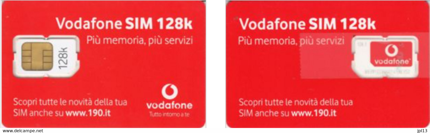 Carte SIM - Italie - Vodafone - 128k Rouge, Www.190.it - Andere & Zonder Classificatie