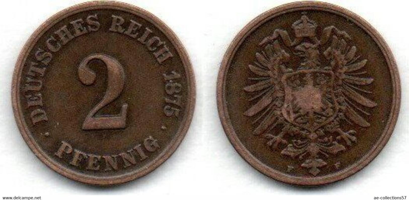 Allemagne -  2 Pfennig 1875 F TB+ - 2 Pfennig