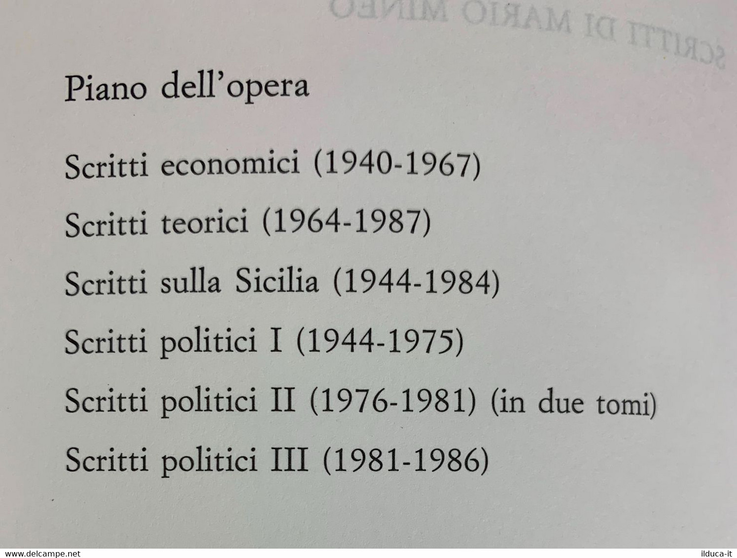 I106317 Scritti Di Mario Mineo (8 Vol.) - Flaccovio 1998 - Société, Politique, économie
