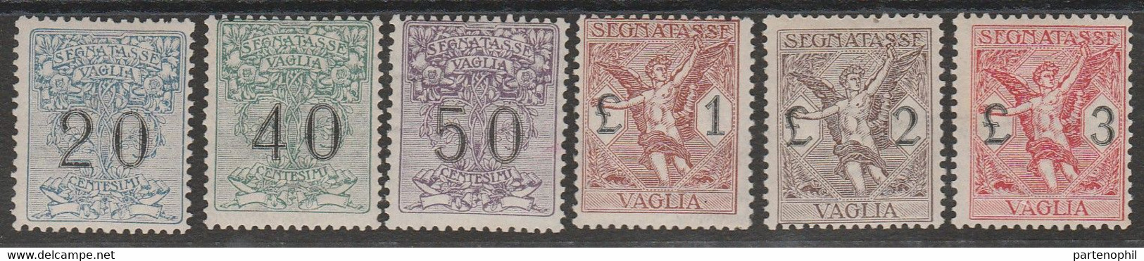 163 - Regno D'Italia Segnatasse Per Vaglia  1924 - Allegorie N. 1/6. Cert. Biondi. Cat. € 1125,00. SPL - Taxe Pour Mandats