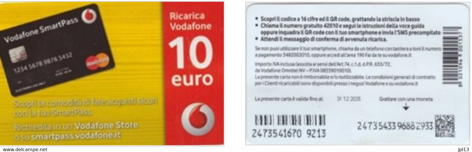 Recharge GSM - Italie - Vodafone - Vodafone Smart Pass, Exp. 31 12 2035 - Andere & Zonder Classificatie