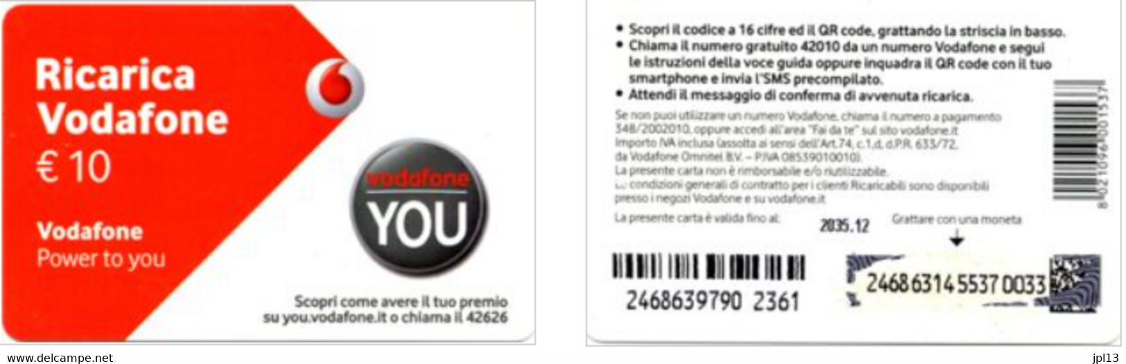 Recharge GSM - Italie - Vodafone - Vodafone YOU, Exp. 2035.12 - Sonstige & Ohne Zuordnung