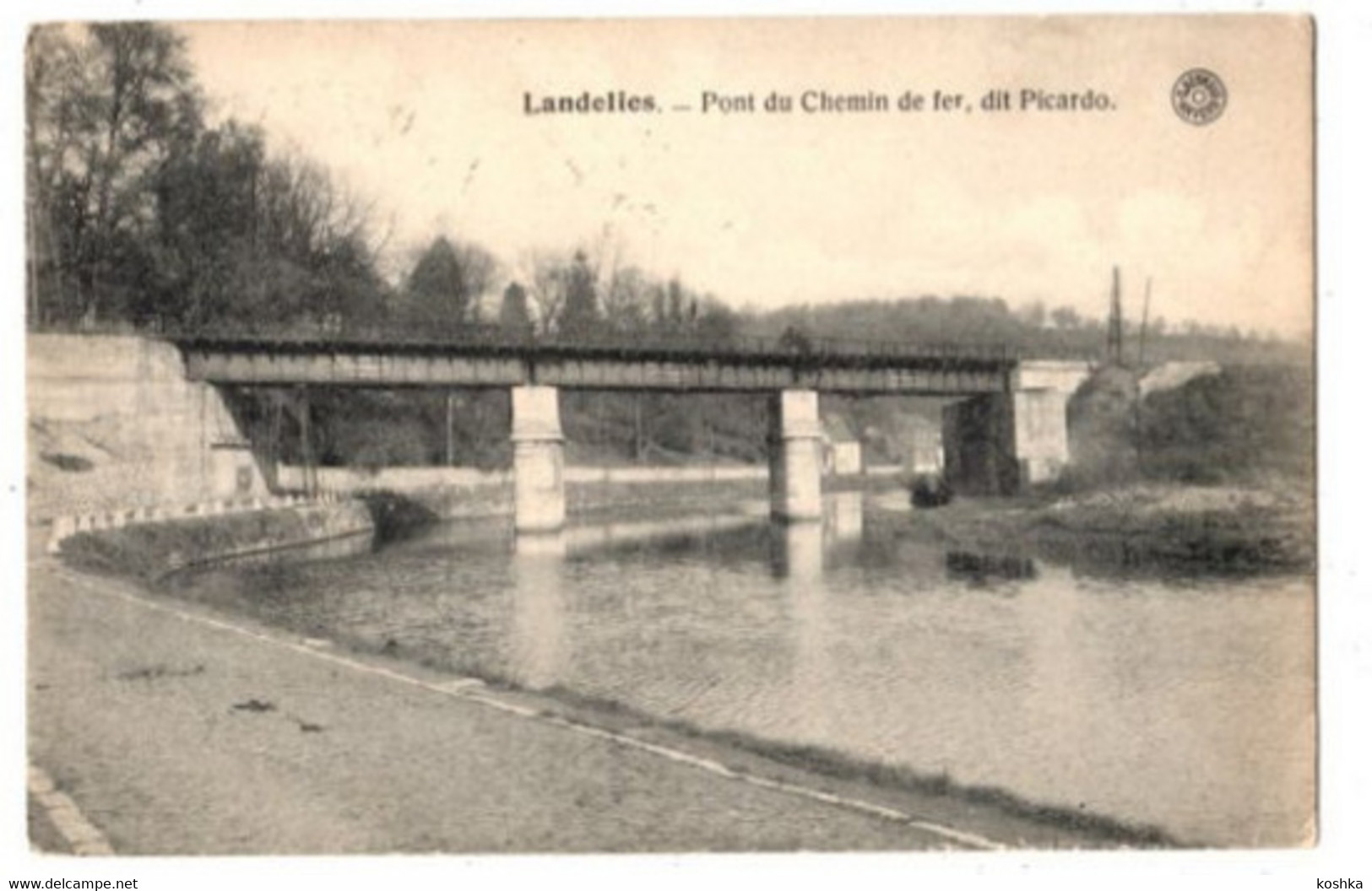 LANDELIES - Pont Du Chemin De Fer - Dit Picardo - Envoyée En 1920 - édition Hermans - Montigny-le-Tilleul