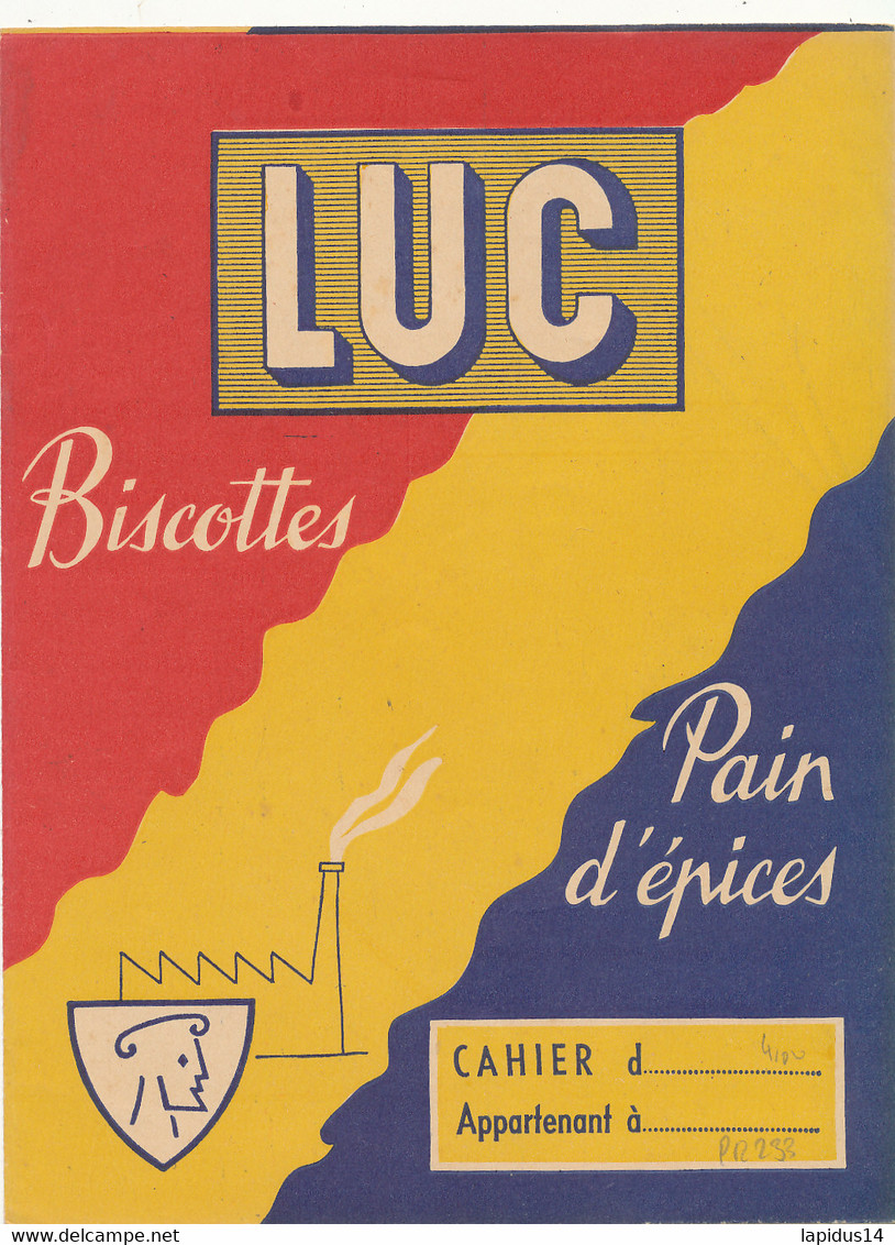 PR 233 /  PROTEGE CAHIER  -   LUC BISCOTTES PAIN D'EPICES  (24,00 Cm X 18,00 Cm) - Protège-cahiers