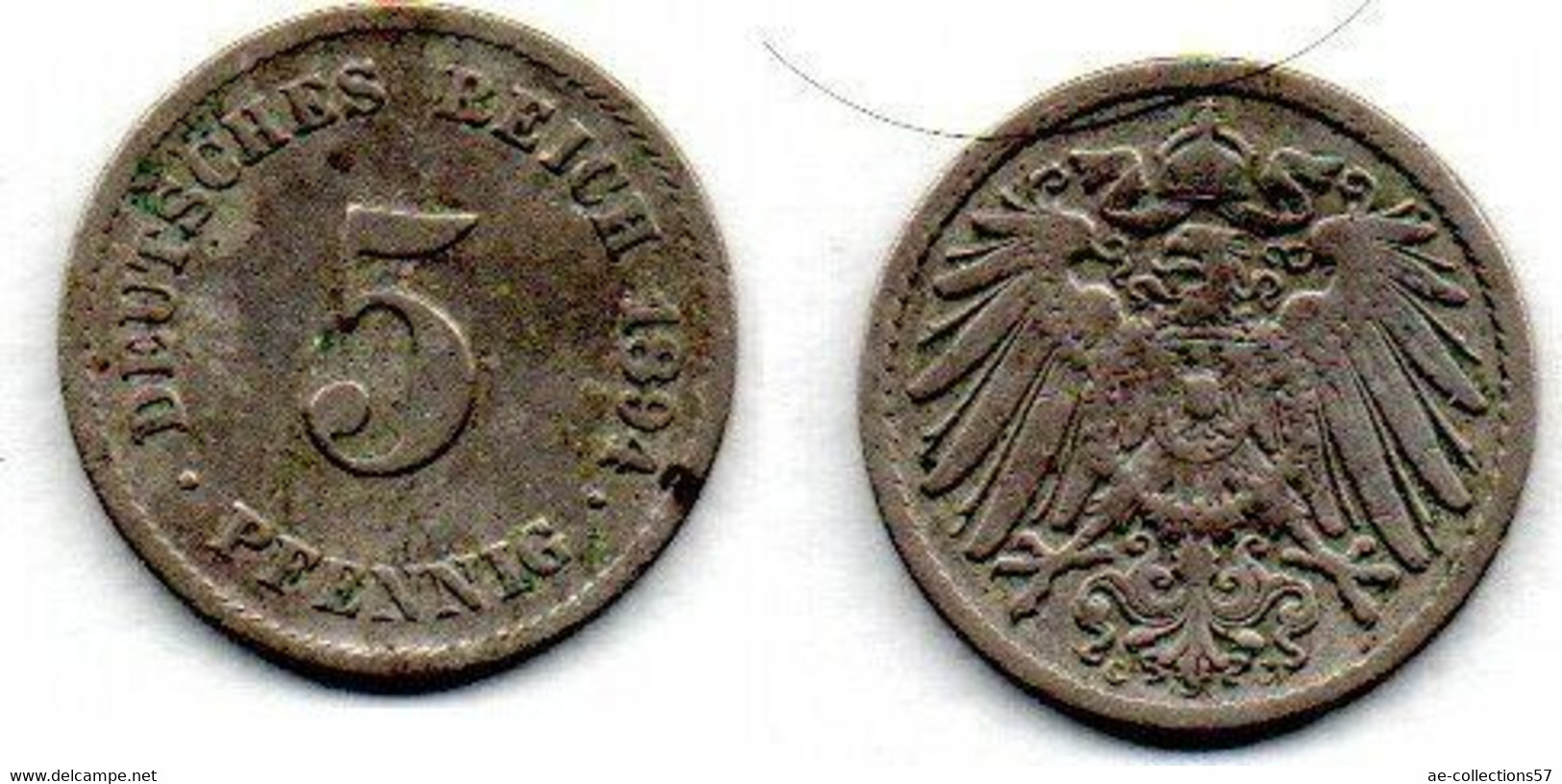 Allemagne - 5 Pfennig 1894 G TB+ - 5 Pfennig