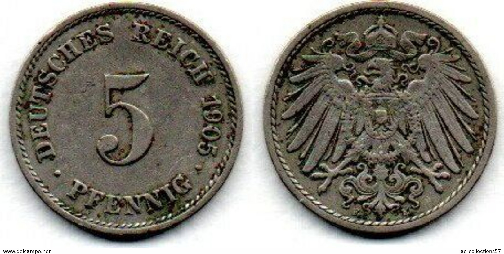 Allemagne - 5 Pfennig 1905 E TTB - 5 Pfennig