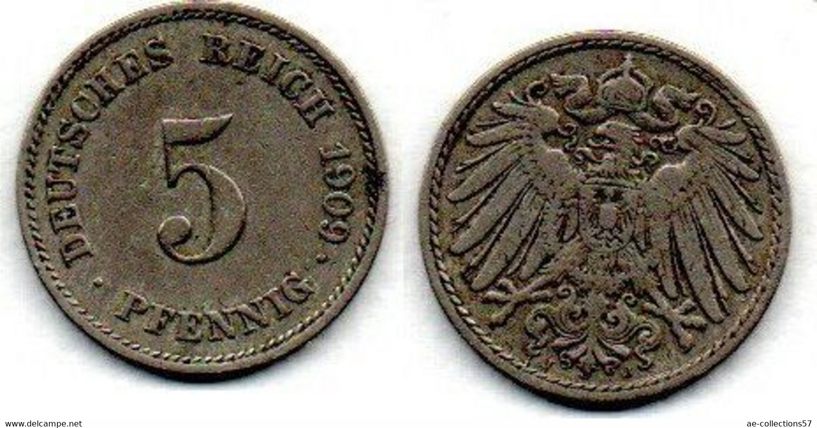 Allemagne - 5 Pfennig 1909 J TTB - 5 Pfennig