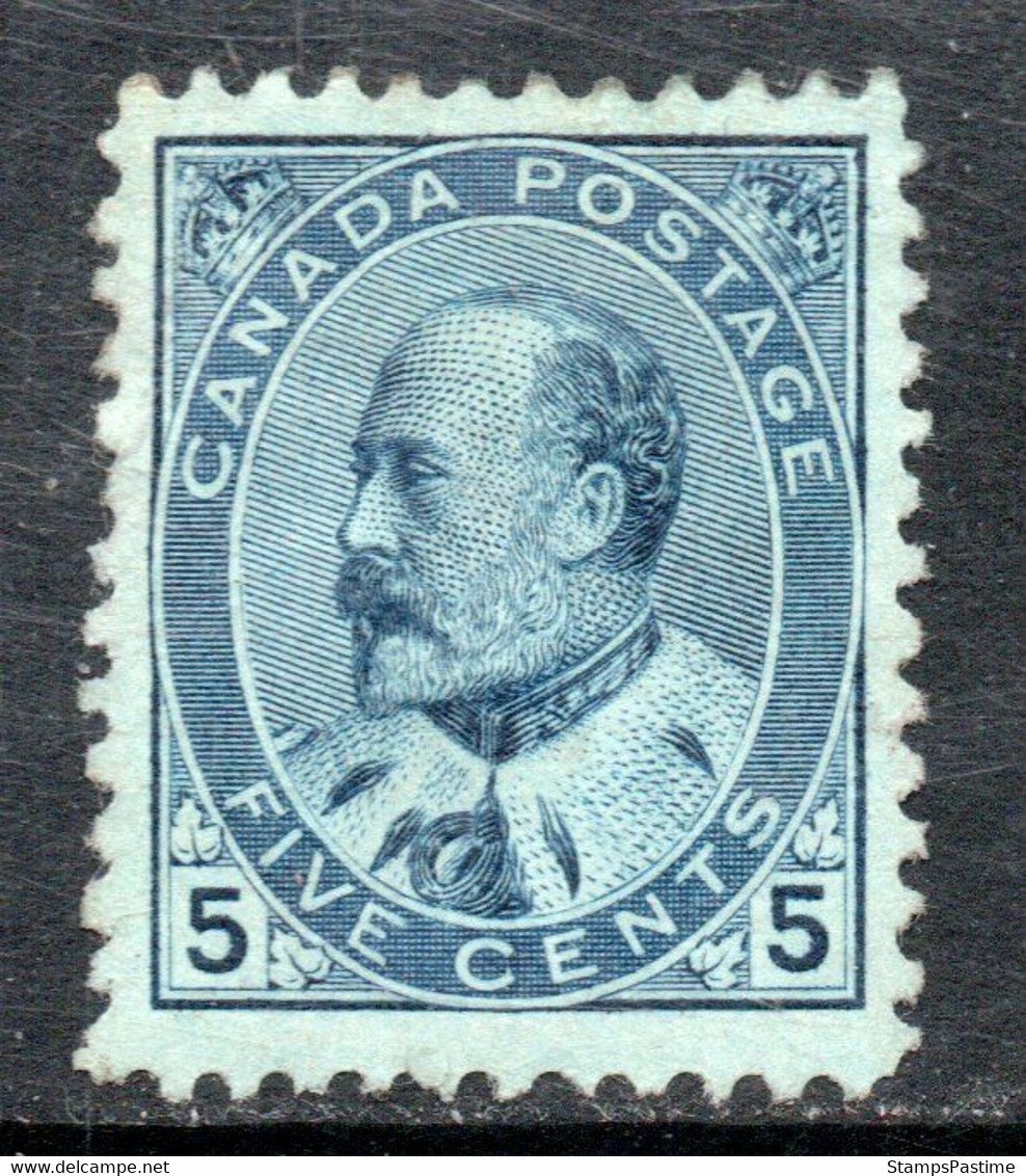 CANADÁ Sello Nuevo Sin Goma REY EDWARD 7° X 5 Cents Años 1903-08 – Valorizado En Catálogo U$S 250.00 - Unused Stamps
