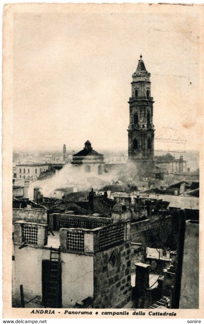 ANDRIA - PANORAMA E CAMPANILE DELLA CATTEDRALE - ED.PARISIO - VG 1934 FP - C7253 - Andria