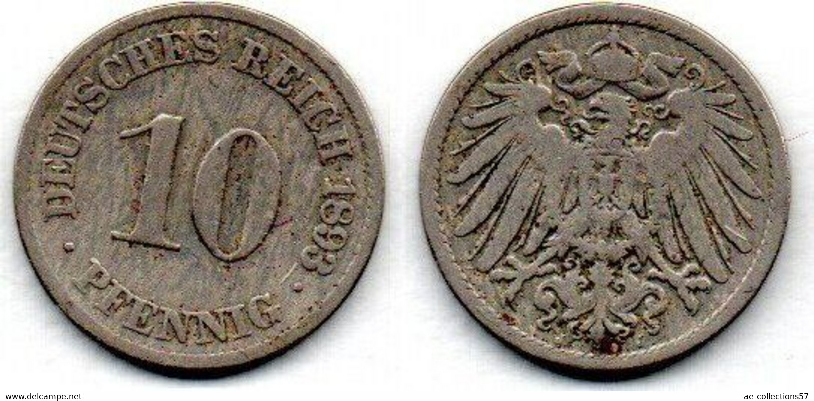 Allemagne - 10 Pfennig 1893 J TB - 10 Pfennig