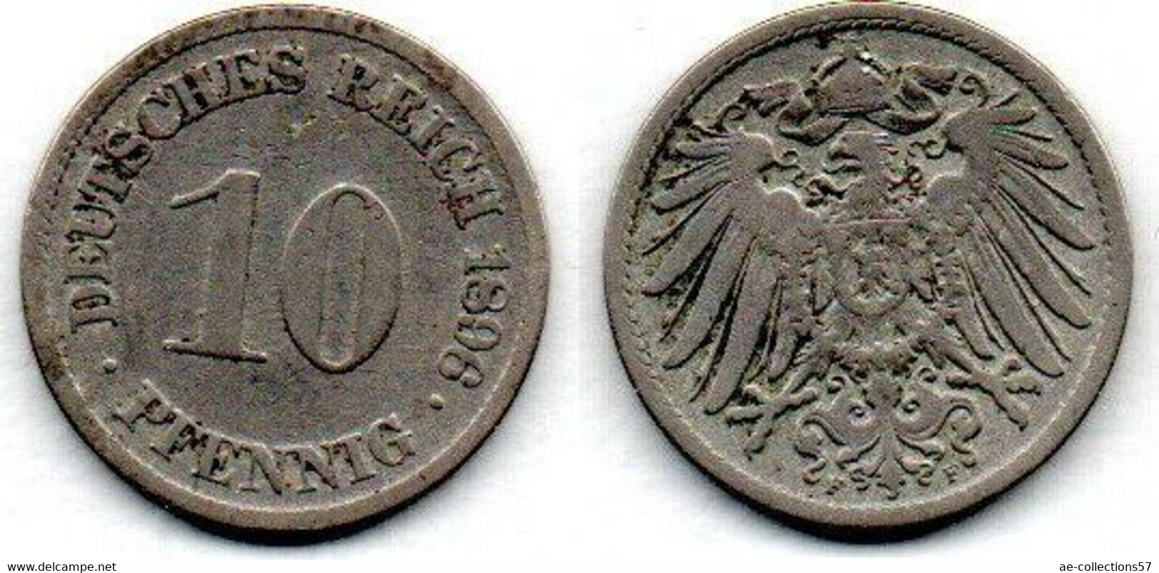 Allemagne - 10 Pfennig 1896 F TB - 10 Pfennig