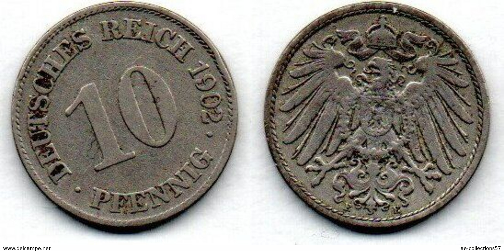 Allemagne - 10 Pfennig  1902 E TB - 10 Pfennig