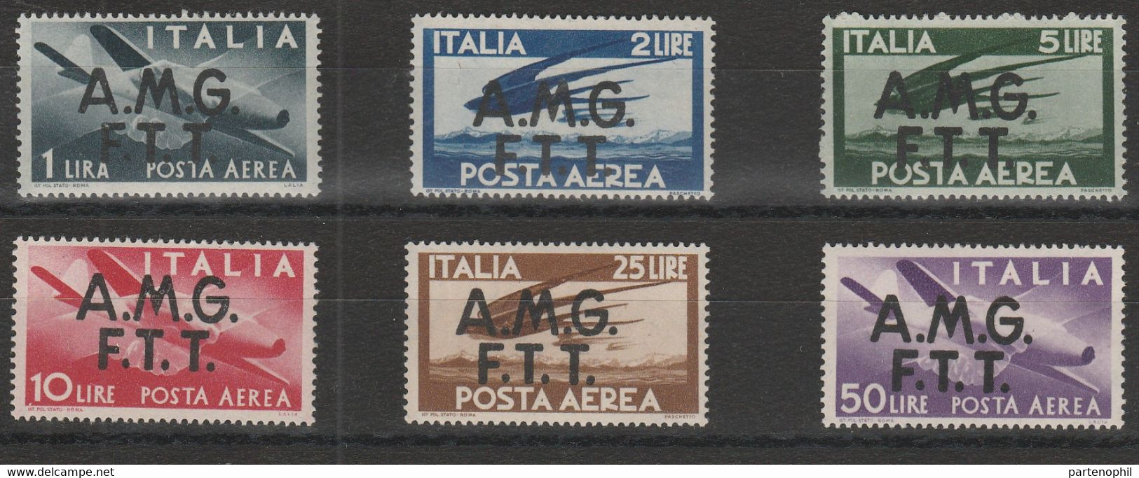 244 - Trieste A  Posta Aerea 1948 - Democratica N. 1/6. Cat. € 260,00. SPL - Posta Aerea