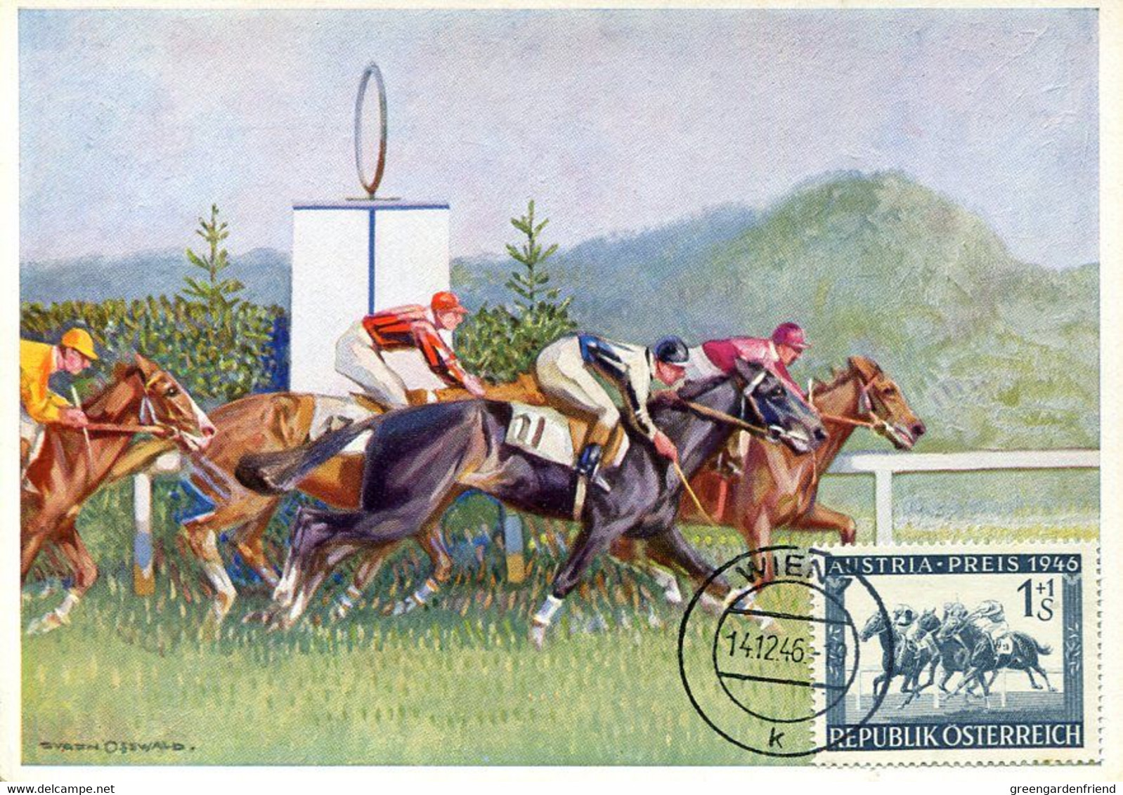 70643 Austria, Maximum 1946 Austria Preis 1946 Horse Racing, Pferderennen,course De Chevaux - Maximum Cards