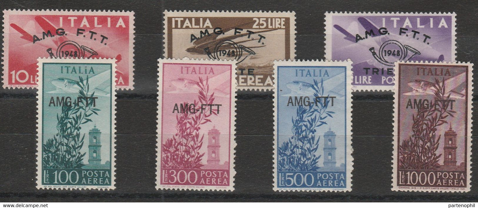 247 - Trieste A Posta Aerea 1949 - Campidoglio N. P.a. 20/26. Cat. € 220,00. SPL MNH - Airmail