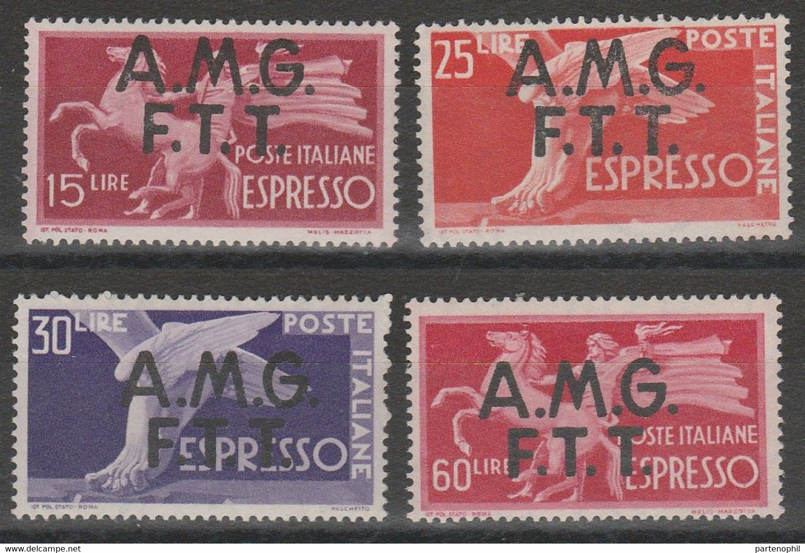 248 - Trieste A  Espressi 1947-48 - Espressi D’Italia Soprastampati N. 1/4. Cat. € 300,00. SPL MNH - Posta Espresso