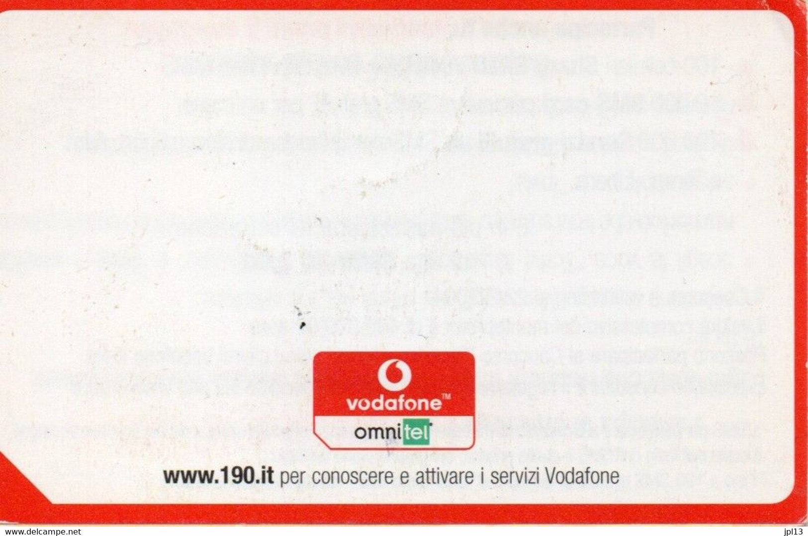 Recharge GSM - Italie - Vodafone - Ricarica E Vinci - Autres & Non Classés