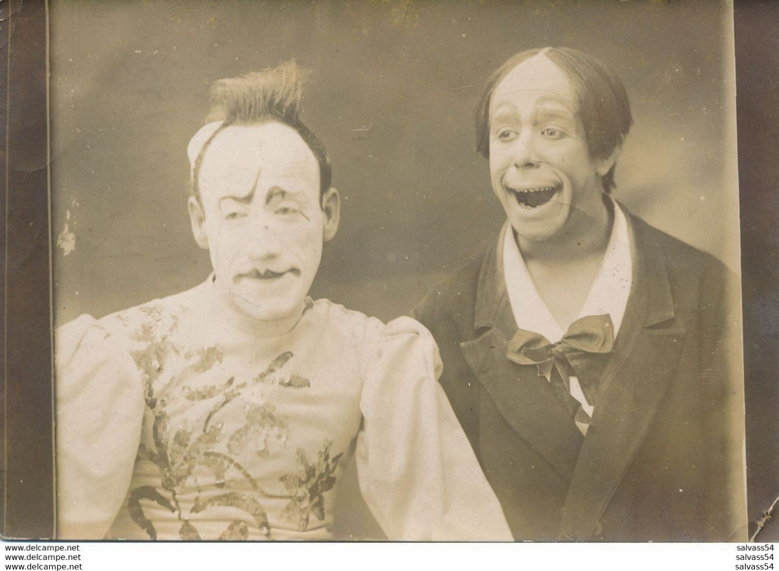 Photo (9 X 13 Cm) - CIRQUE - Clown Blanc + Auguste - Dédicace Au Verso (voir Scan) - 23 Octobre 1914 - Circo