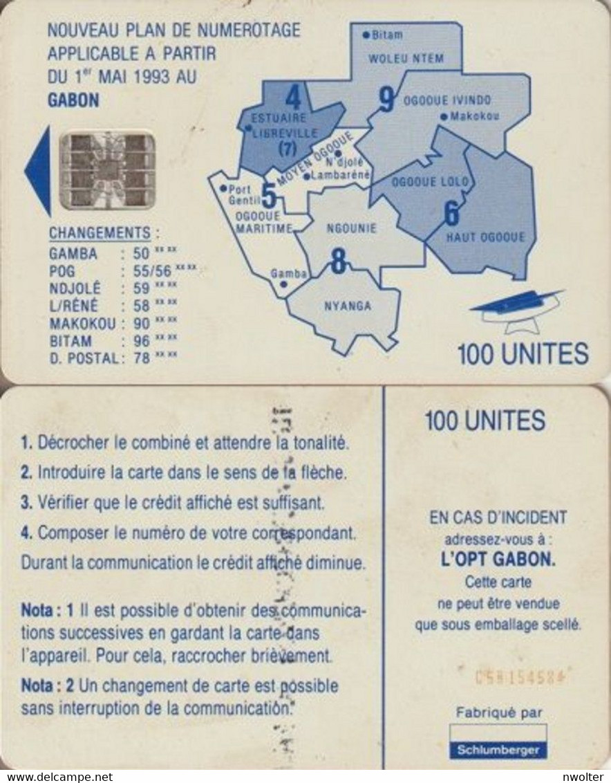 @+ Gabon - Map Of Gabon - Blue - SC7 - BN: C5B154584 - Ref: GAB-29b - Gabun