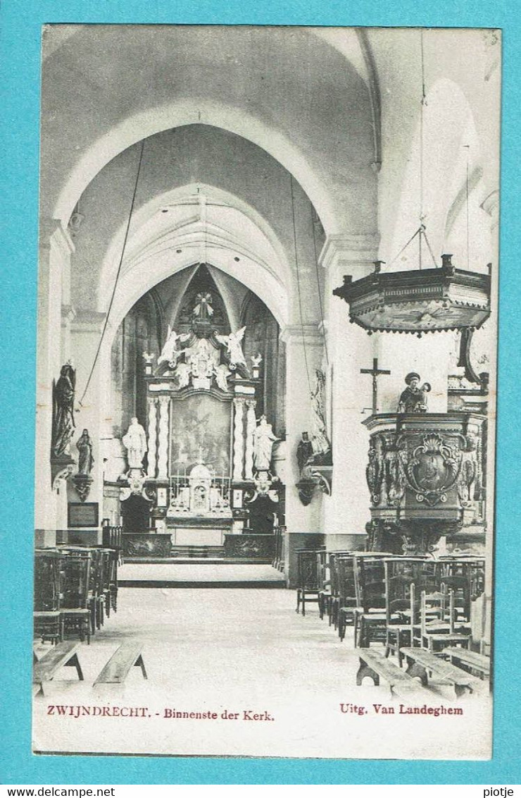 * Zwijndrecht (Antwerpen - Anvers) * (Uitg Van Landeghem) Binnenste Der Kerk, Intérieur De L'église, Chaire De Vérité - Zwijndrecht