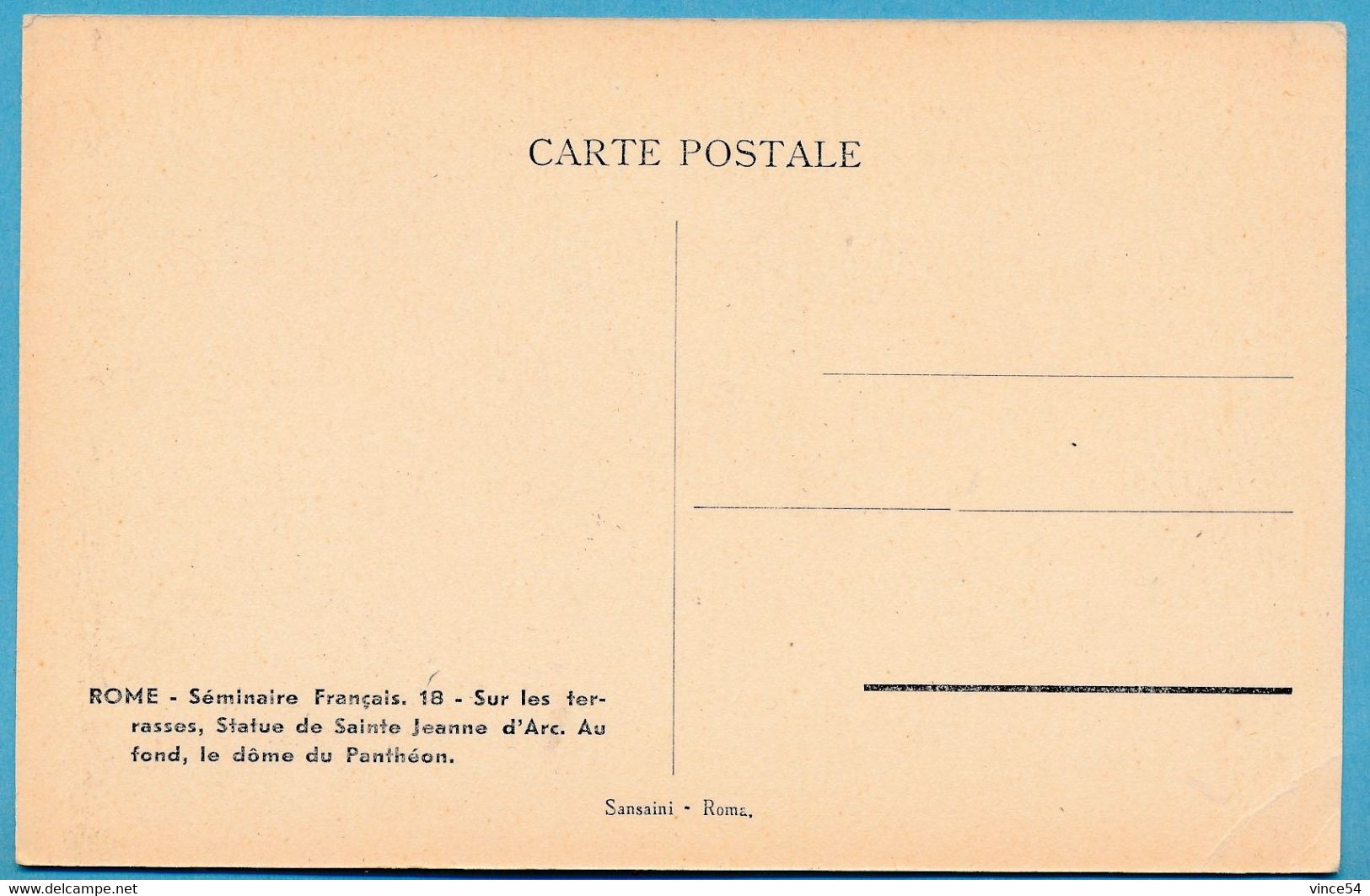 ROME - Séminaire Français. Sur Les Terrasses, Statue De Sainte Jeanne D'Arc. Au Fond, Le Dôme Du Panthéon. - Educazione, Scuole E Università