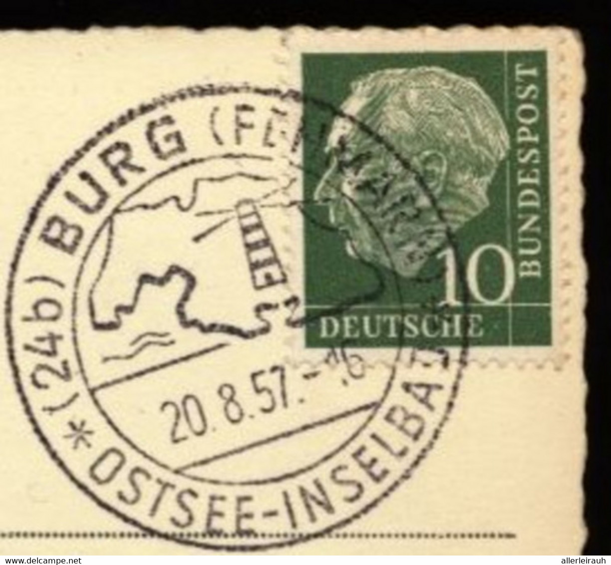 Ostseebad / Inselbad Burg Auf Fehmarn - 20.8.1957 Gelaufen - Sonderstempel - Fehmarn