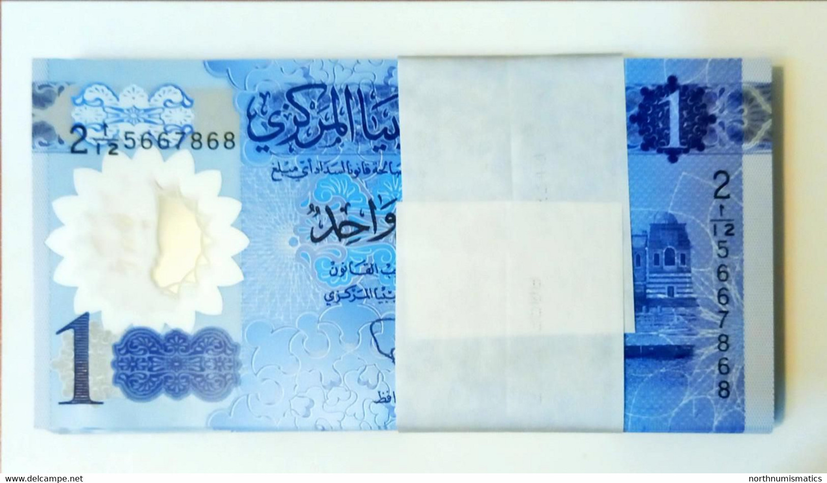 Libya 1 Dinar Plastic Unc Bundle - Libya