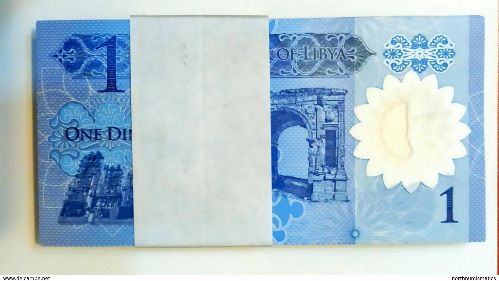 Libya 1 Dinar Plastic Unc Bundle - Libya