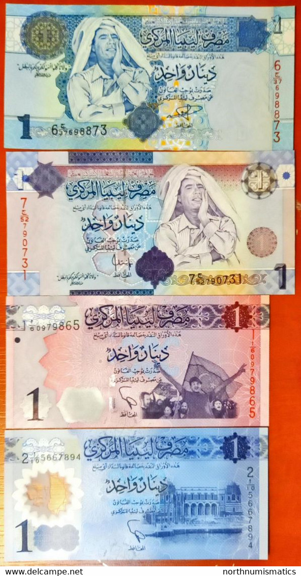 Libya 1 Dinar  4 Pcs Unc Set - Libya