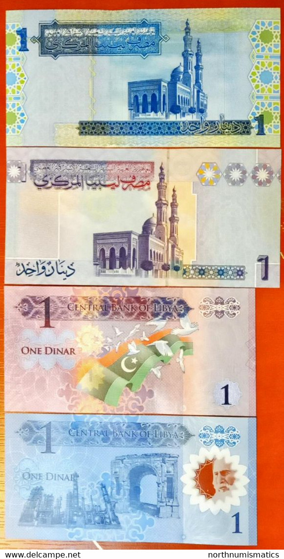 Libya 1 Dinar  4 Pcs Unc Set - Libya