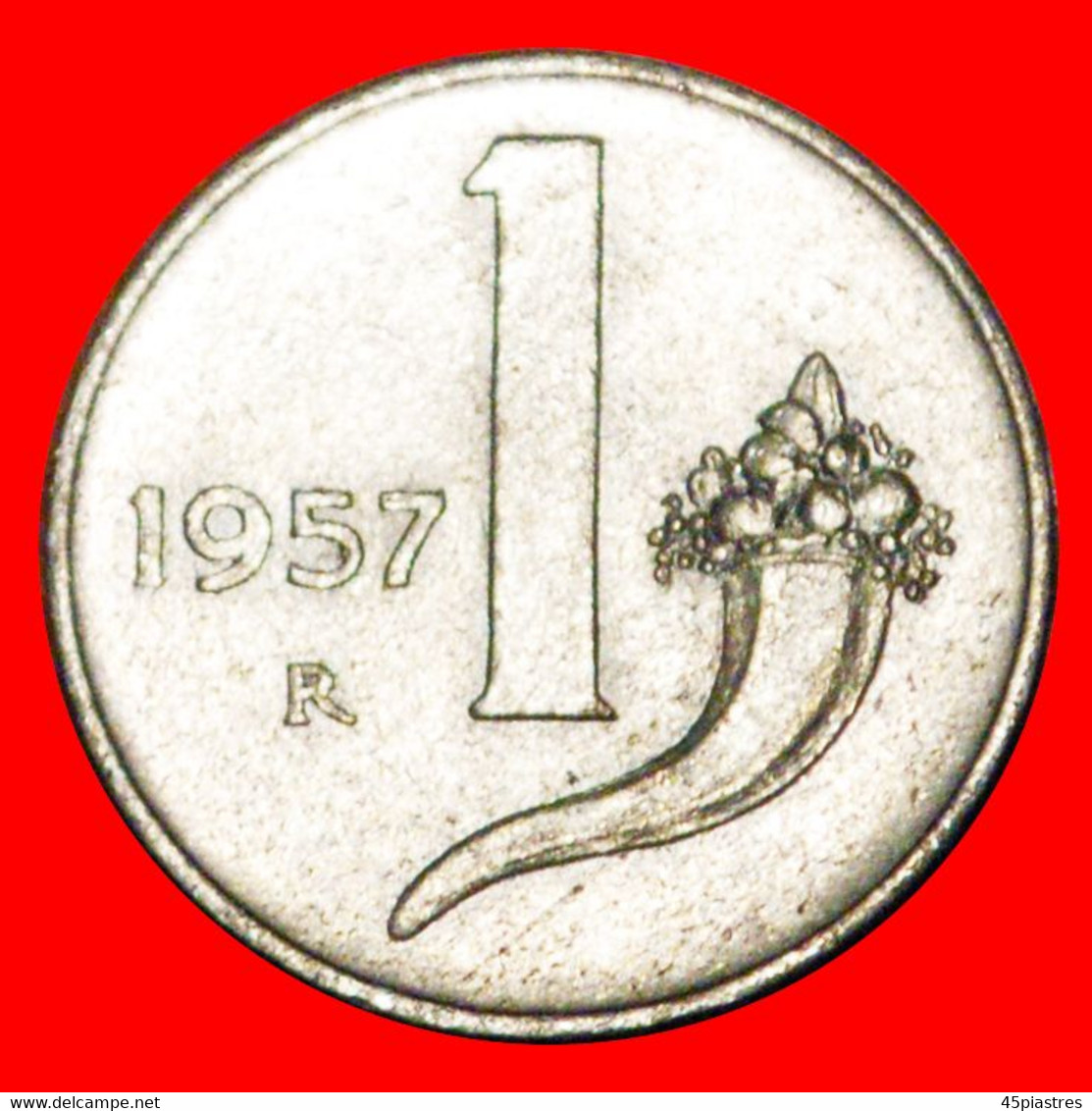 * CORNUCOPIA (1951-2001): ITALY ★ 1 LIRA 1957R MINT LUSTRE! LOW START ★ NO RESERVE! - 1 Lira