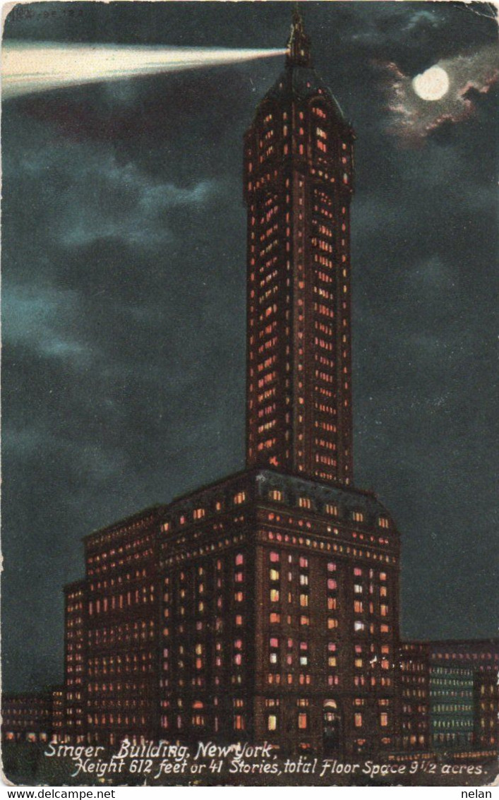 SINGER BUILDING NEW YORK - F.P. - STORIA POSTALE - Broadway