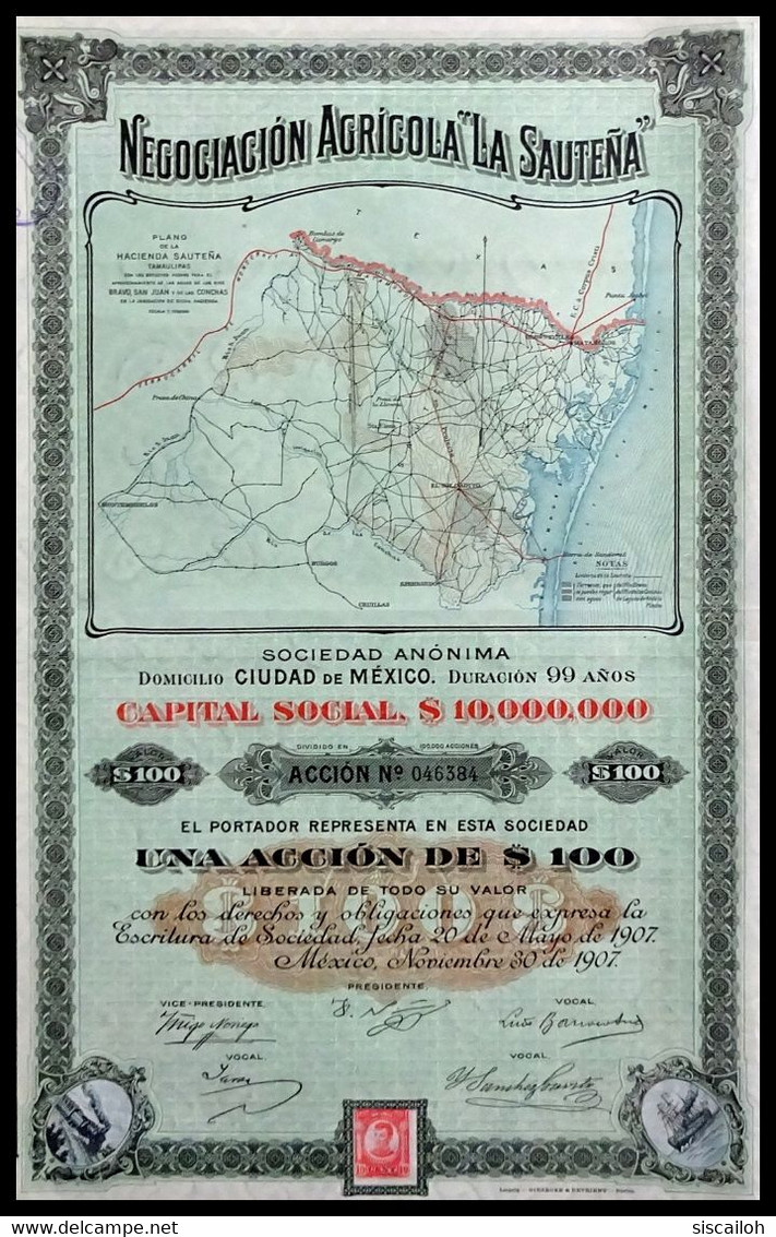 1907 Mexico: Negociacion Agricola “La Sautena” - Mexican Agriculture Company - Landwirtschaft