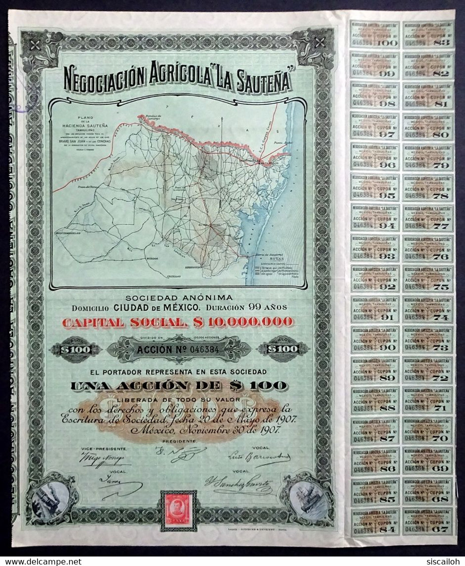 1907 Mexico: Negociacion Agricola “La Sautena” - Mexican Agriculture Company - Landwirtschaft