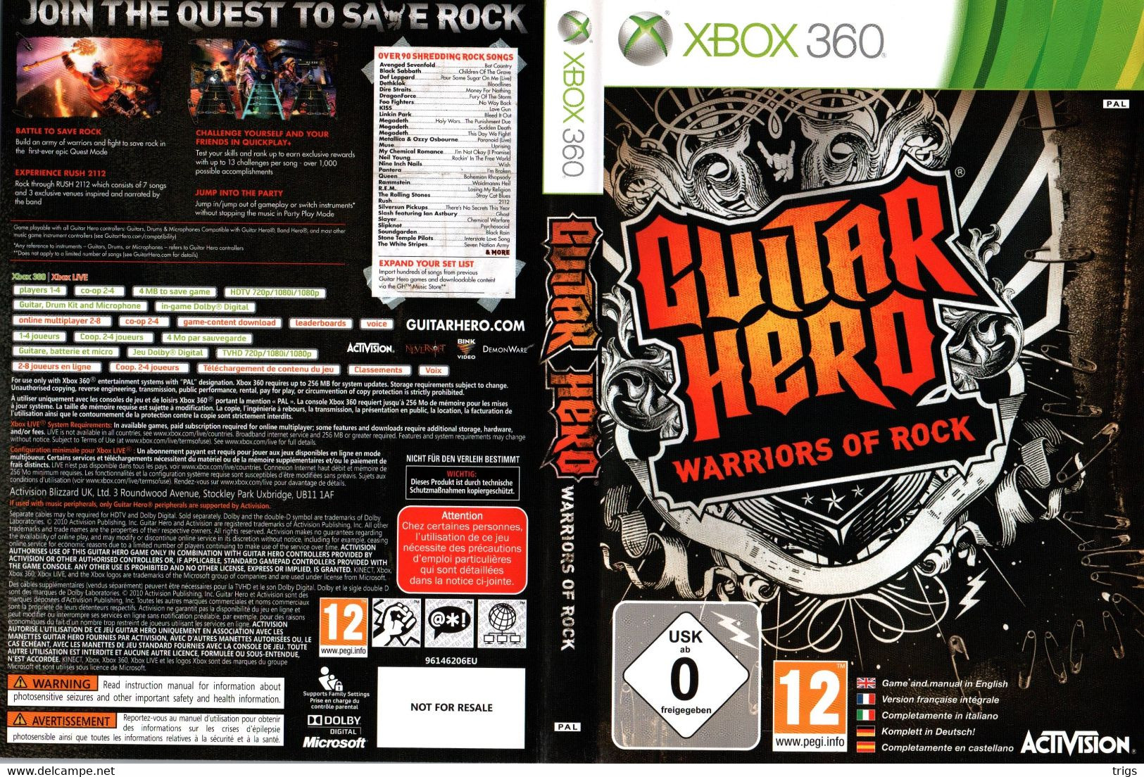 X Box 360 - Guitar Hero: Warriors Of Rock - Xbox 360