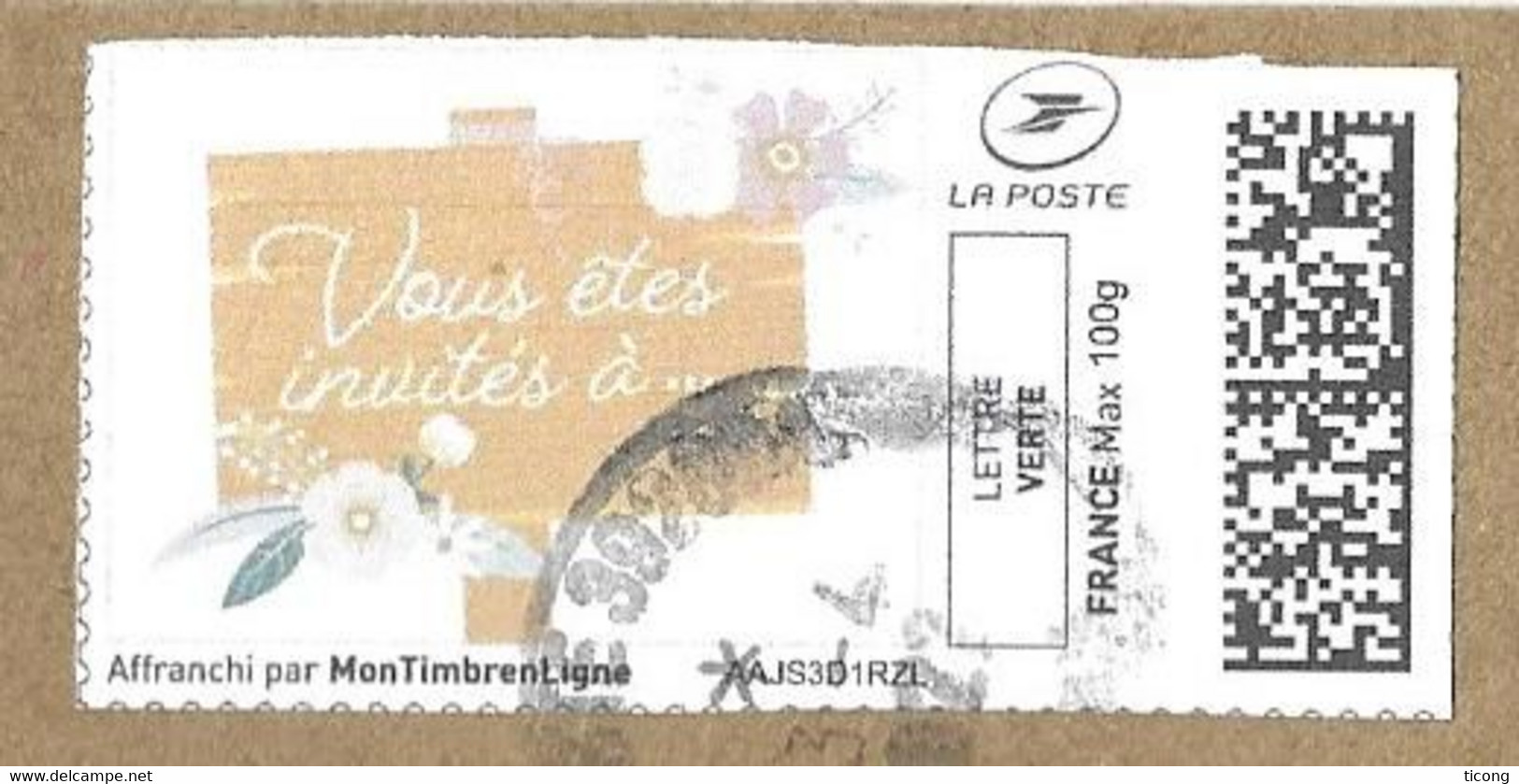 MON TIMBRE EN LIGNE LETTRE ENTIERE DE 2022 - FLEURS ET TABLEAU, VOUS ETES INVITES A...... VOIR LES SCANNERS - Briefe U. Dokumente