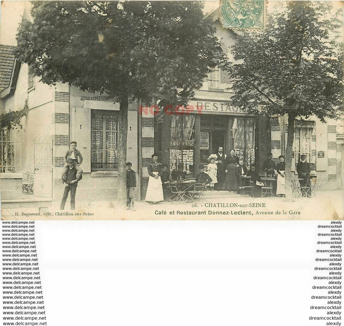 21 CHATILLON-SUR-SEINE. Café Restaurant Donnez-Leclers Et Cartes Postale Avenue De La Gare 1907 - Chatillon Sur Seine