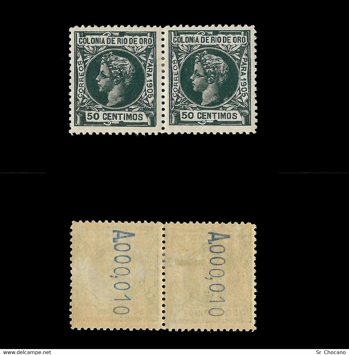 RÍO DE ORO.1905.Alfonso XIII.50c.CENTRADO.MH.Blq 2.Edifil 9 - Rio De Oro