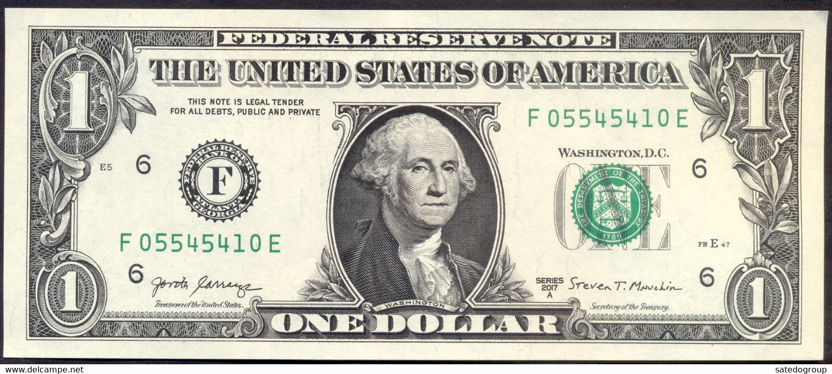 USA 1 Dollar 2017A F  - UNC # P- 544 < F - Atlanta GA > - Biljetten Van De  Federal Reserve (1928-...)
