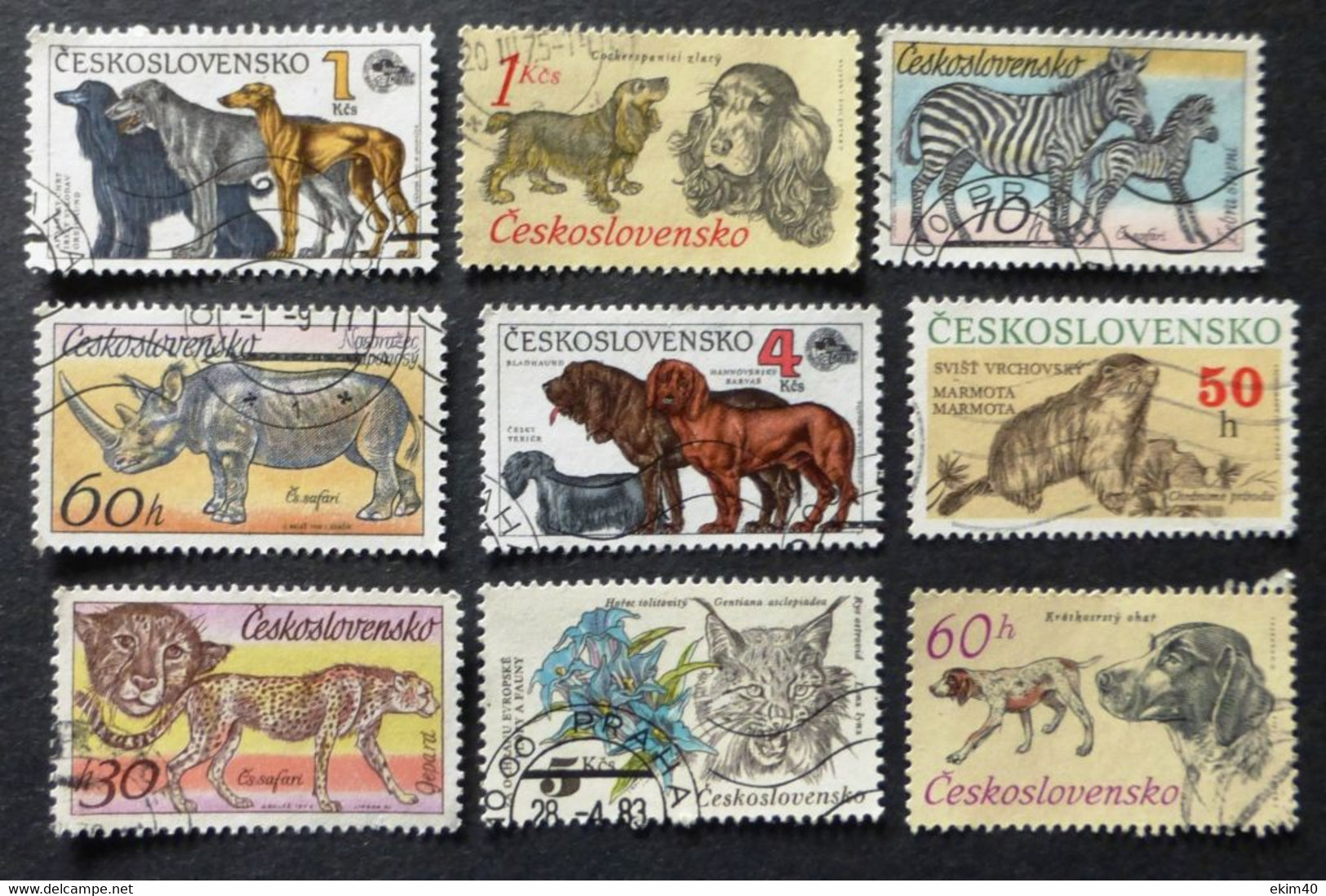 Selection Of Used/Cancelled Stamps From Czechoslovakia Wild & Domestic Animals. No DC-320 - Usati