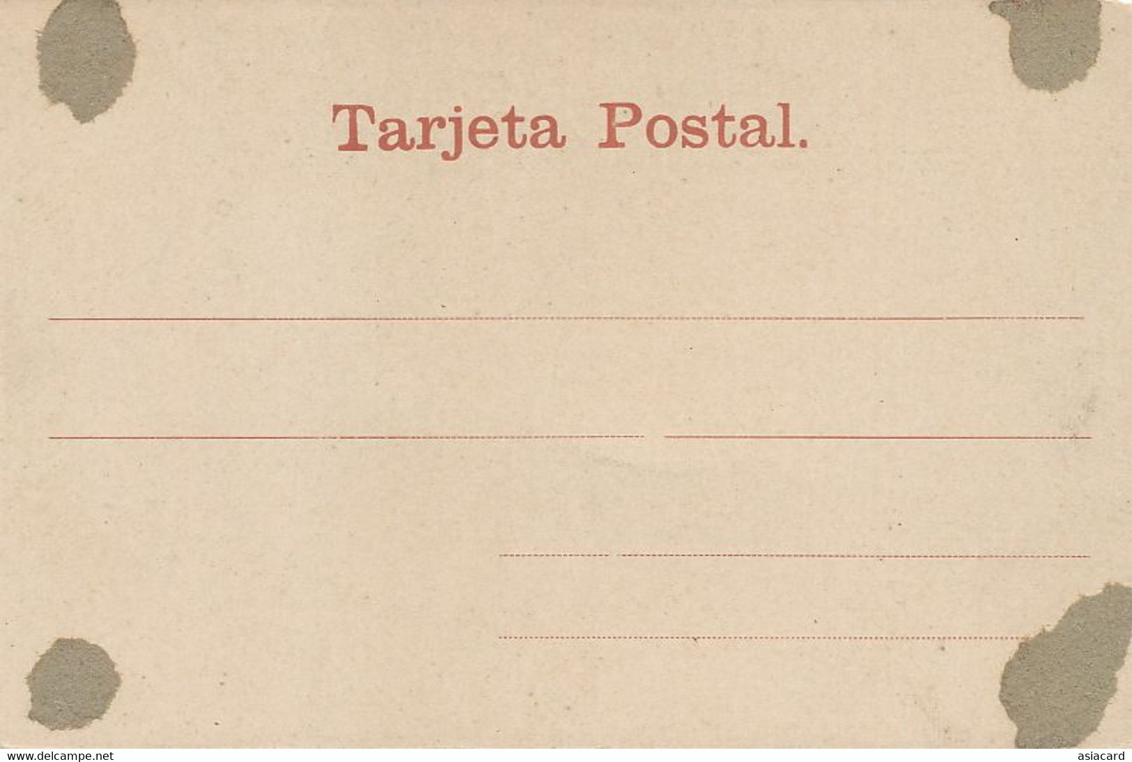 Pioneer Spanish Card Manila Litera De Los Indigenas Hammock Tarjeta Postal Some Paper Stuck At The Back - Philippines