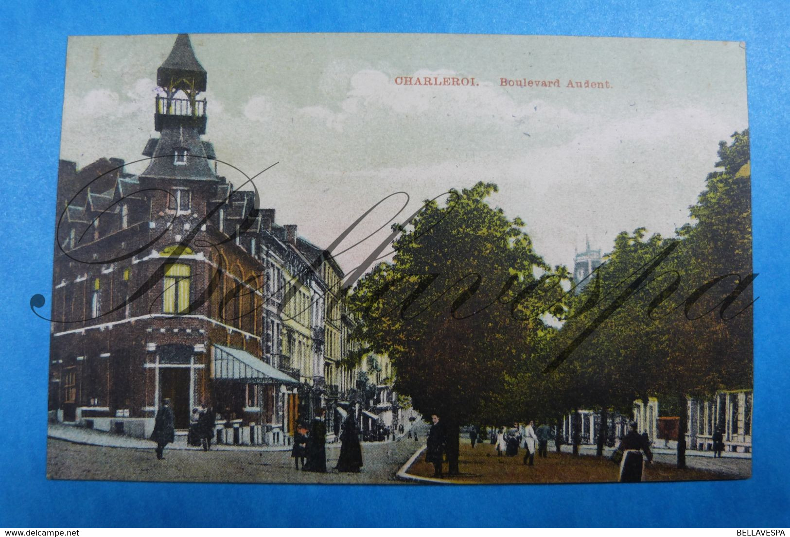 Charleroi Blvd Audent & Enttrée De Marcinelle -Cafe Poncin-1908- 2 X Cpa - Charleroi