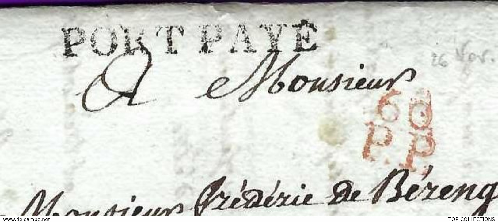 1809 LETTRE FAMILLE Sign. Monrocq Paris Pour Fréderic De Bérenger Château De Treilly Manche V.SCANS - Other & Unclassified