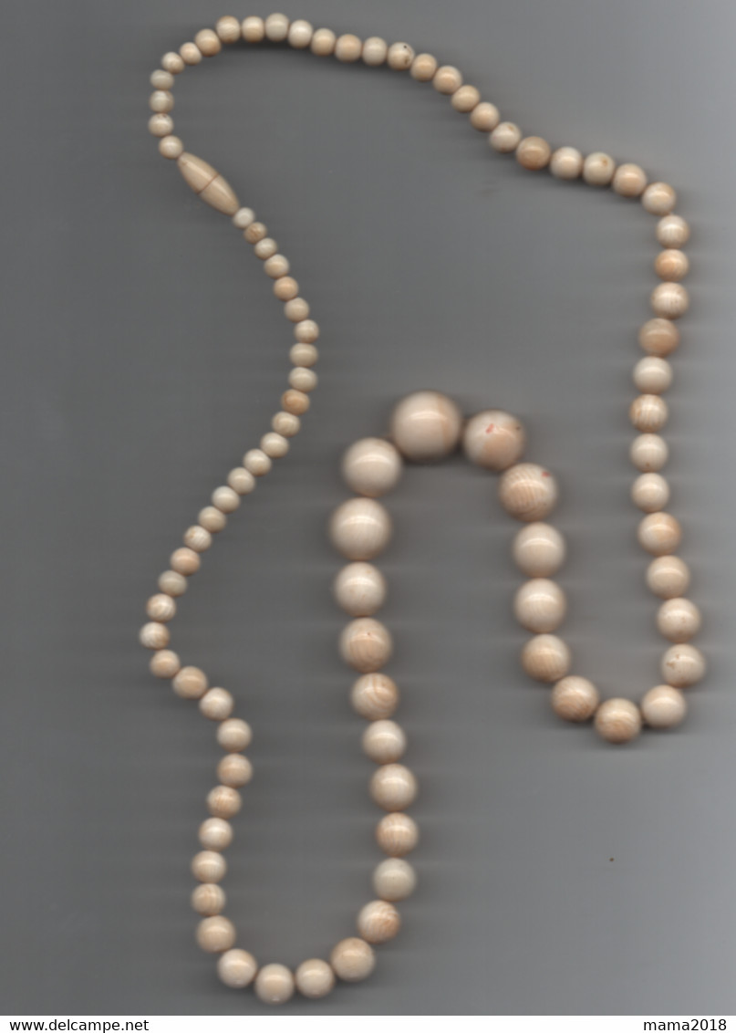 Collier  65 Cm En Ivoire  Années  30 _40    Fermoir à Vis - Collane/Catenine