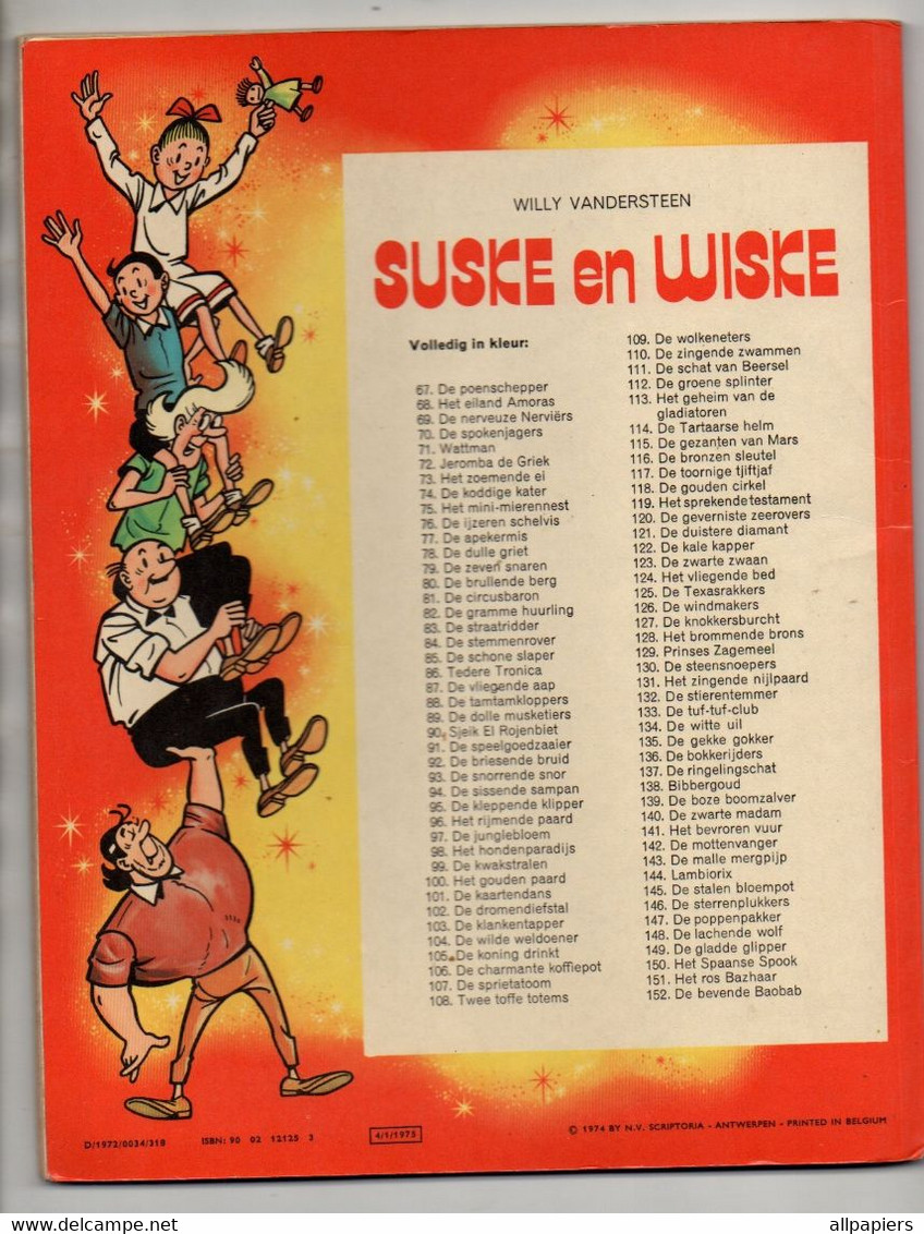 Suske En Wiske N°36 De Bokkerijders Par Vandersteen - Standaard Uitgeverij De 1975 - D/1972/0034/318 - 4/1/1975 - Suske & Wiske